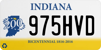 IN license plate 975HVD