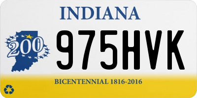 IN license plate 975HVK