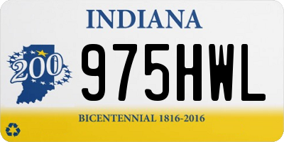 IN license plate 975HWL