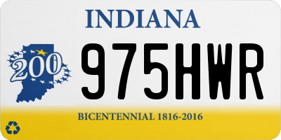 IN license plate 975HWR