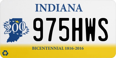 IN license plate 975HWS
