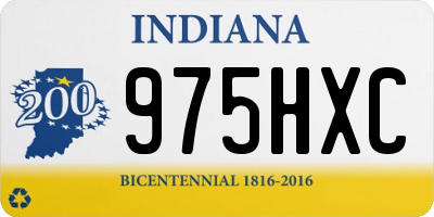 IN license plate 975HXC