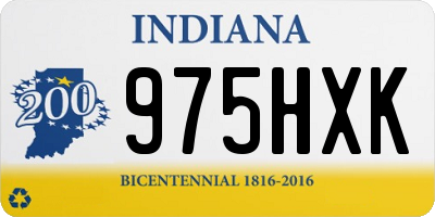 IN license plate 975HXK
