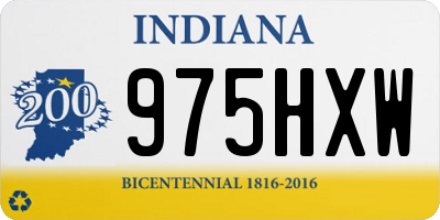 IN license plate 975HXW