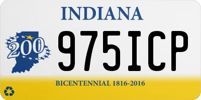 IN license plate 975ICP