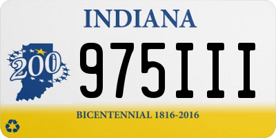 IN license plate 975III