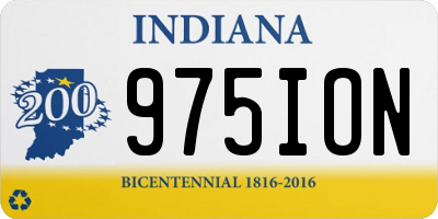 IN license plate 975ION