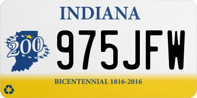 IN license plate 975JFW