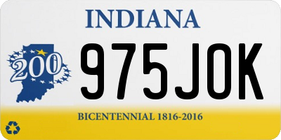 IN license plate 975JOK