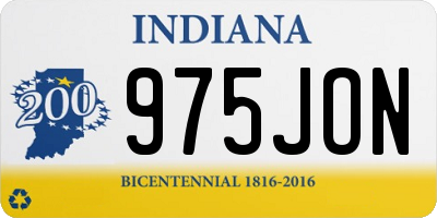 IN license plate 975JON
