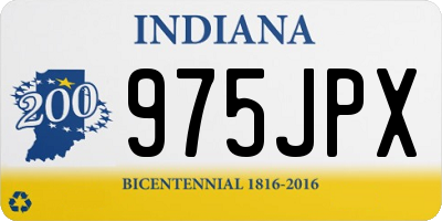 IN license plate 975JPX