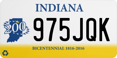 IN license plate 975JQK