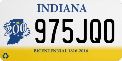 IN license plate 975JQO
