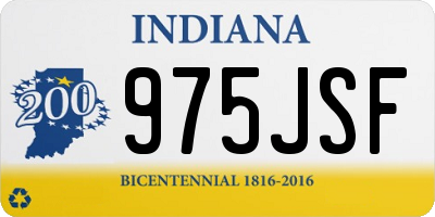 IN license plate 975JSF
