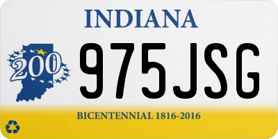 IN license plate 975JSG
