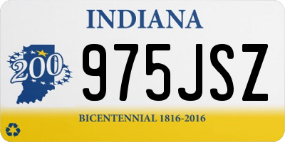 IN license plate 975JSZ