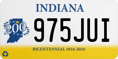 IN license plate 975JUI