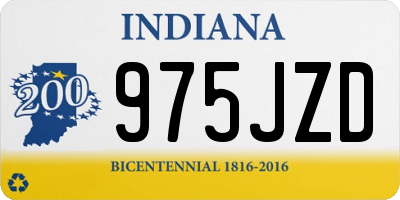 IN license plate 975JZD