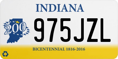 IN license plate 975JZL