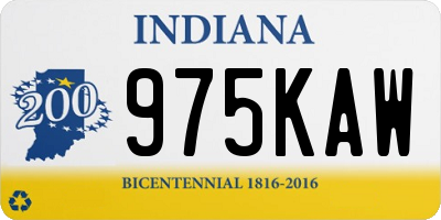 IN license plate 975KAW