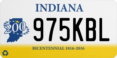 IN license plate 975KBL