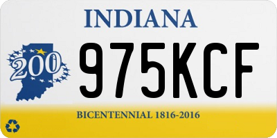 IN license plate 975KCF