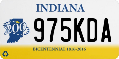 IN license plate 975KDA