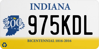 IN license plate 975KDL