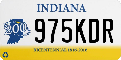 IN license plate 975KDR