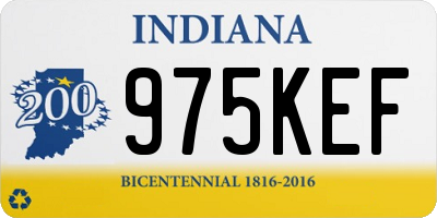 IN license plate 975KEF