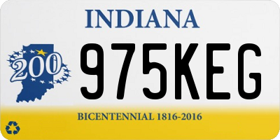 IN license plate 975KEG