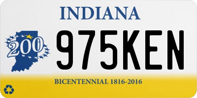 IN license plate 975KEN