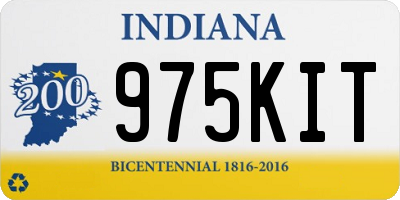 IN license plate 975KIT
