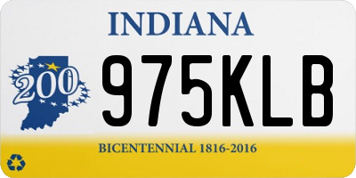 IN license plate 975KLB