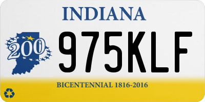 IN license plate 975KLF