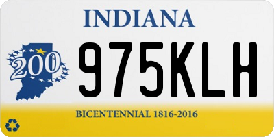 IN license plate 975KLH