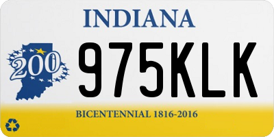 IN license plate 975KLK
