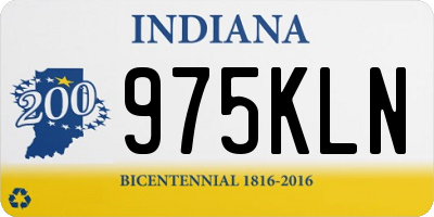 IN license plate 975KLN