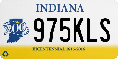 IN license plate 975KLS