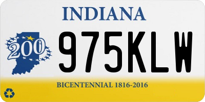 IN license plate 975KLW