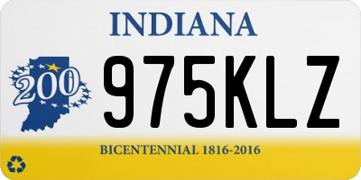 IN license plate 975KLZ
