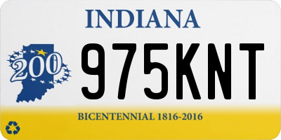 IN license plate 975KNT