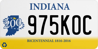 IN license plate 975KOC