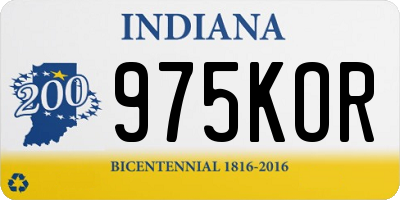 IN license plate 975KOR