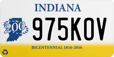 IN license plate 975KOV