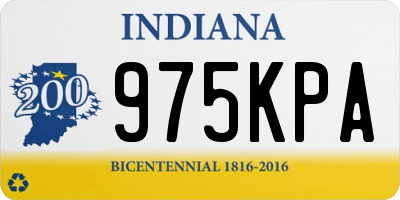 IN license plate 975KPA