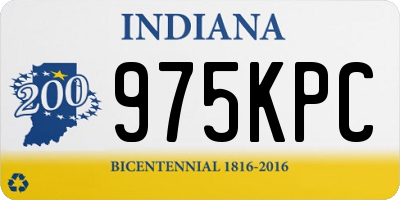 IN license plate 975KPC
