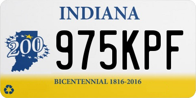 IN license plate 975KPF