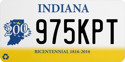 IN license plate 975KPT