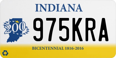 IN license plate 975KRA